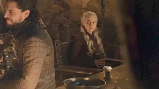 A video still The Last of the Starks, a Game of Thrones episode, famously showing the starbucks cup inadvertently left on set.